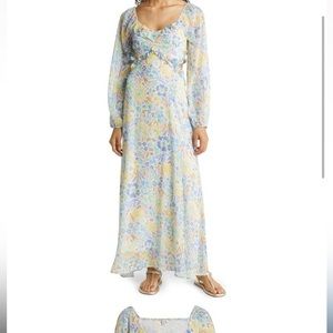 Nordstrom BTFL Floral Maxi Cut Out New with tags Sz L